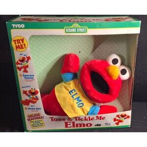 Sesame Street - The Original Toss And Tickle Me Elmo Plush Toy w/ Box 1997 Tyco